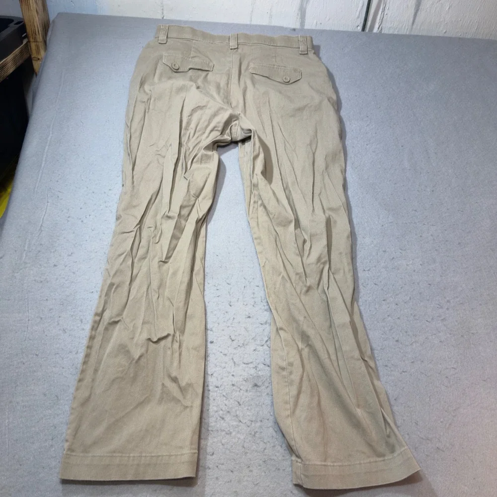 Lee Womens Comfort Waistband Khaki Tan Stretch Straight Leg Pants Size 14 Medium - Picture 4 of 11
